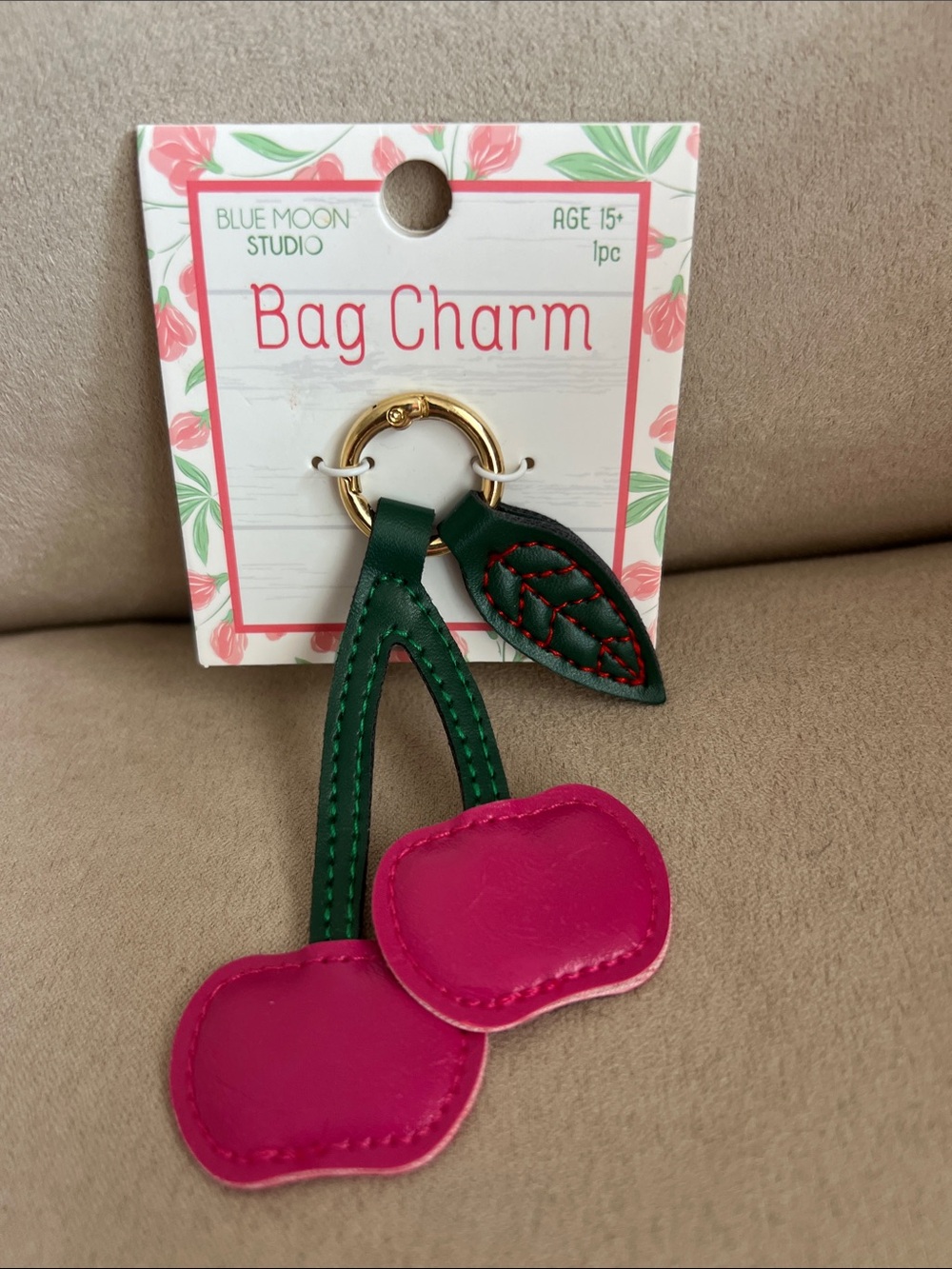 NWT Blue Moon Studio Cherries Bag Charm🍒